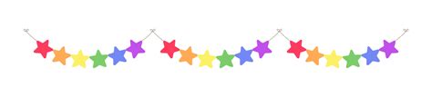 Rainbow Stars Pride Month Garland Bunting Divider Simple Vector