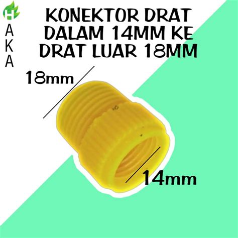 Jual KONEKTOR DRAT DALAM 14MM KE DRAT LUAR 18MM KONEKTOR STIK SPRAYER