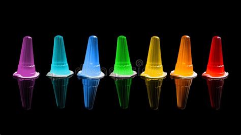 Colorful Jelly Cone Isolated on Black Stock Photo - Image of tablet ...