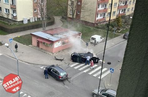 Kraksa w Stargardzie i utrudnienia w ruchu Kolizja wyglądała naprawdę