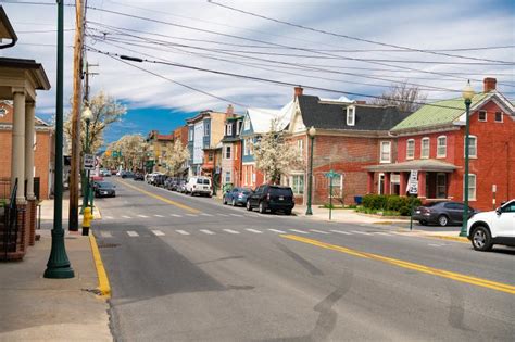 Street in the Historic Town of Martinsburg, West Virginia. Ancient