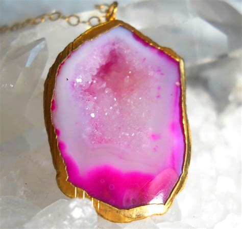 Druzy Geode Necklace By Sparklecouture On Etsy