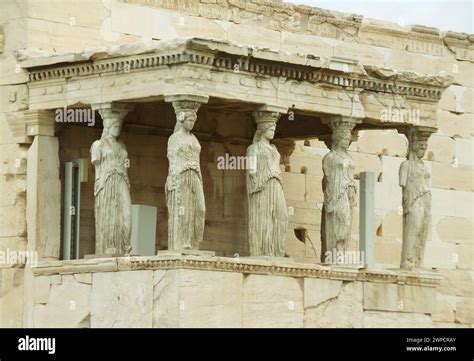 Fantastic Caryatid Porch Or The Porch Of The Maidens Of Erechtheum