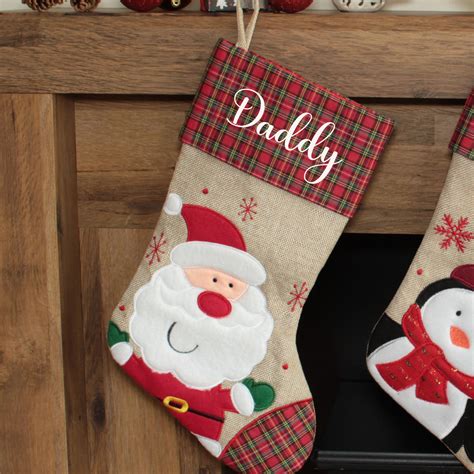 Personalised Christmas Stocking Deluxe Plush Santa Stocking