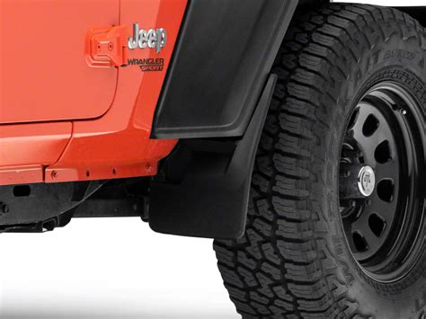 Weathertech Jeep Wrangler No Drill Mud Flaps Front And Rear Black 110097 120099 18 24 Jeep