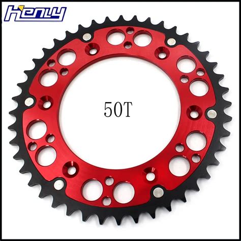 50T High Quality BLACK RED Rear Chain Sprocket For Honda CR125 CR250