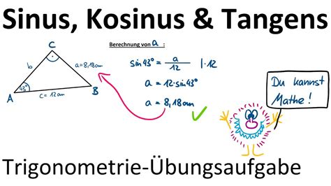 Übungsvideo zur Trigonometrie Sinus Kosinus Tangens YouTube