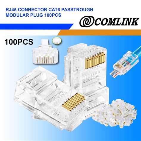 100pcs Comlink Rj45 Connector Cat6e Modular Pass Through High Quality Lazada Ph