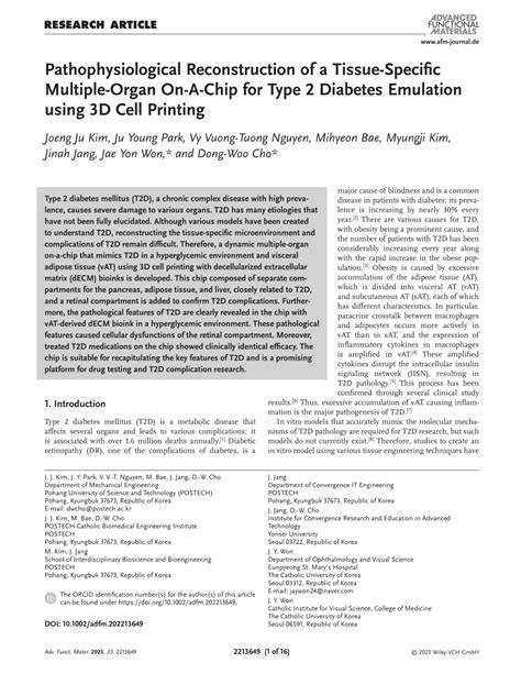 Pathophysiological Reconstruction Of A TissueSpecific MultipleOrgan