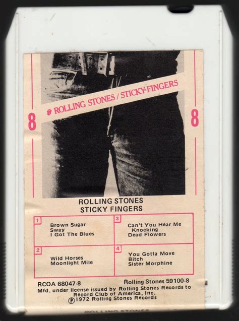 The Rolling Stones - Sticky Fingers 1971 RCA A4 8-TRACK TAPE