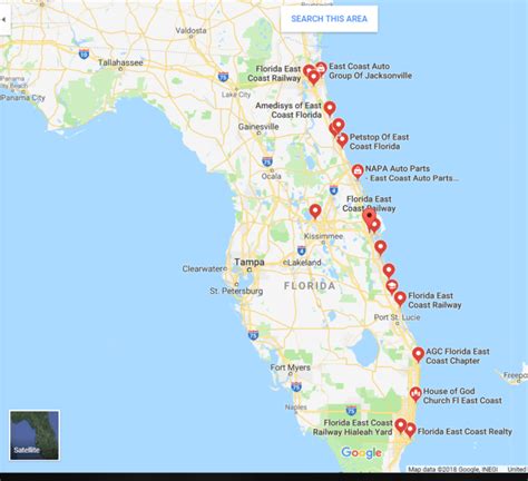 Map Of Florida East Coast Cities And Towns Maps Of Florida