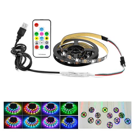 DC 5V WS2812B Addressable USB Charger Adapter RGB USB LED Strip Light