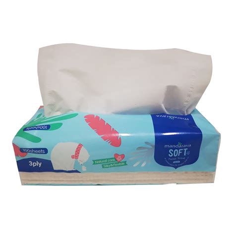 Super Soft Embossing Bamboo Pulp Facial Tissue Paper China Facial