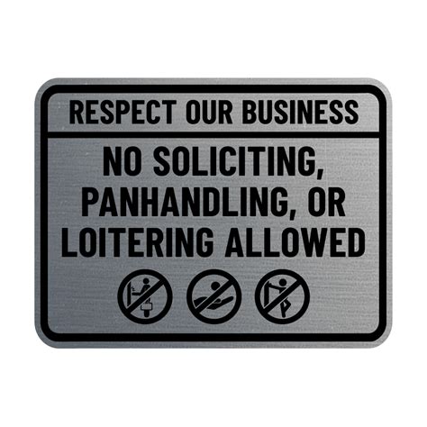 Signs Bylita Classic Framed Respect Our Business No Soliciting