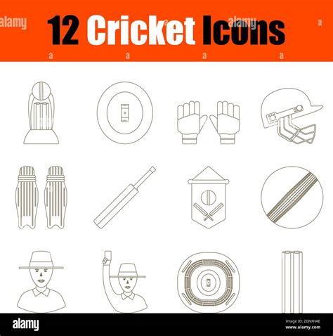 Cricket Icon Set Stock Vector Image Art Alamy