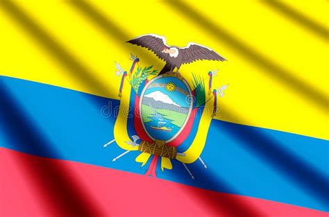 El Agitar De Ecuador Y Ejemplo Coloridos De La Bandera Del Primer Stock