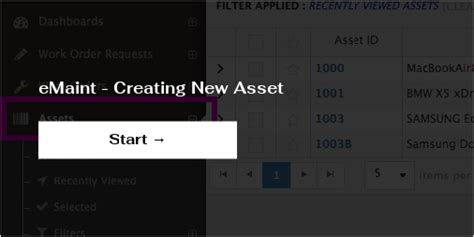 Emaint Creating New Asset