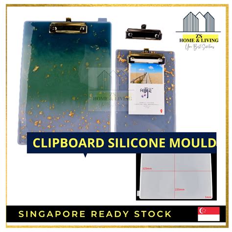 Clipboard Epoxy Resin Silicone Mold A4 Letter Size Vertical File Folder