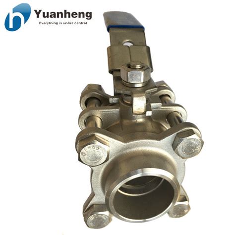 Butt Weld End 1000psi 3pc Ball Valve Stainless Steel 316 Material