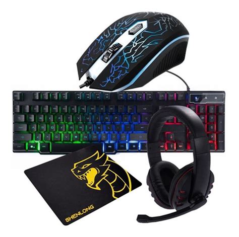 Kit Gamer Teclado Mouse Auricular Pad En Shenlong C