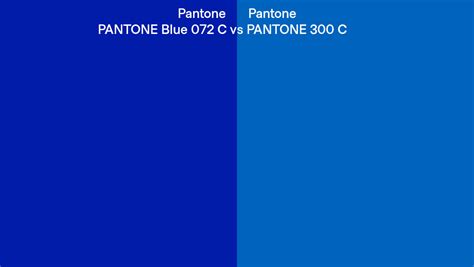 Pantone Blue 072 C Vs Pantone 300 C Side By Side Comparison