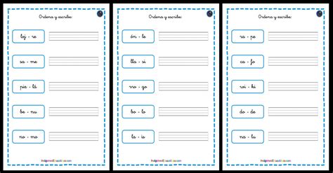 LECTOESCRITURA ORDENA Y ESCRIBE Imagenes Educativas