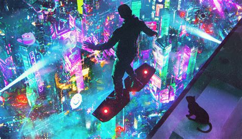 1336x768 Cyberpunk Skyglider Laptop HD ,HD 4k Wallpapers,Images ...