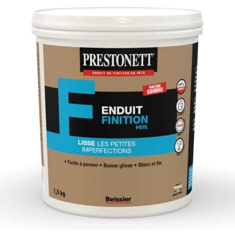 Enduit de Lissage Finition PRESTONETT F en Pâte en Pot 1 5 KG pour