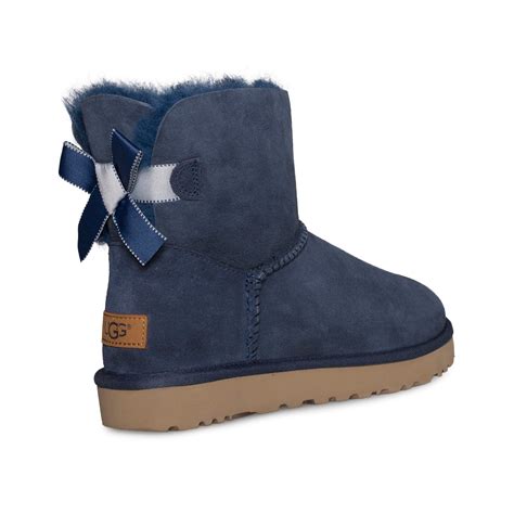 Ugg Mini Bailey Bow Ii Shimmer Navy Boots Womens Mycozyboots