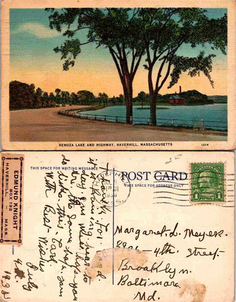 Vintage Postcard Kenoza Lake And Highway Haverhill Ma Ebay