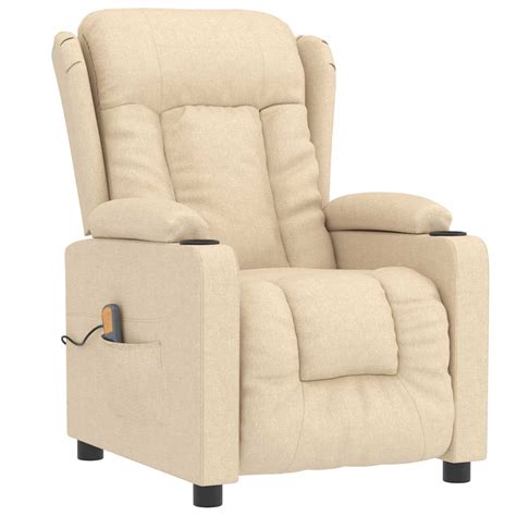 Liya Fauteuil De Massage Inclinable Cr Me Tissu Hb Aa Cdiscount Maison