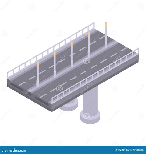 Icono Del Puente Del Autobahn Estilo Isométrico Ilustración del Vector