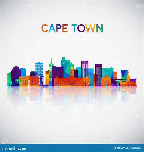 Cape Town Skyline Silhouette in Colorful Geometric Style. Stock Vector ...