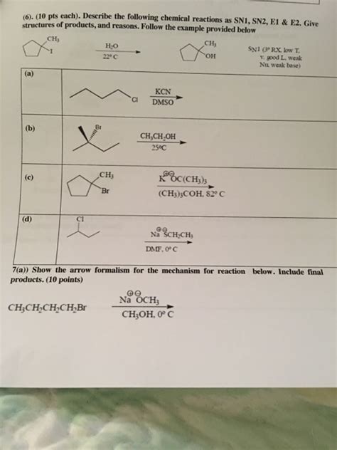 Solved Describe The Following Chemical Reactions As Sn Chegg