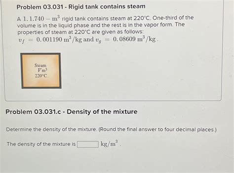 Solved Problem Rigid Tank Contains Steam Na Chegg