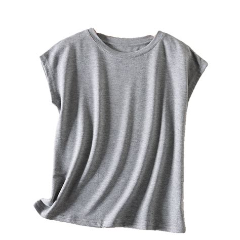 Dropped Shoulder Sleeve T Shirt Womens Summer Thin Solid Color