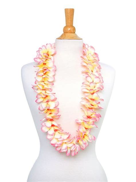 Pink/Yellow/Red Plumeria Lei 40" | AlohaOutlet