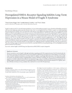 Fillable Online Dysregulated Nmda Receptor Signaling Inhibits Long Term