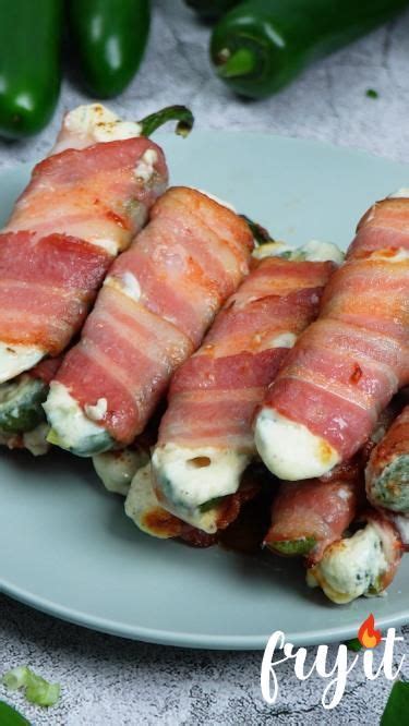 Easy Air Fryer Bacon Wrapped Jalapeno Poppers Video 🌶️🥓 Recipe