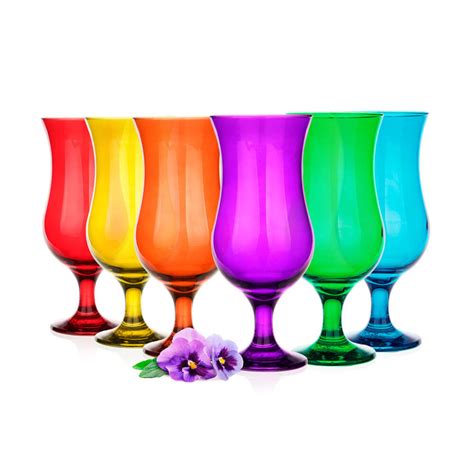 Szklanki na nóżce Glasmark Rainbow kieliszki koktajlowe kolorowe 420 ml