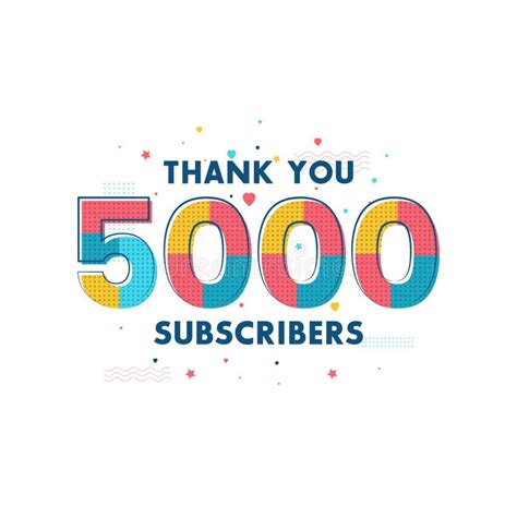 Thank You 5000 Subscribers 5K Subscribers Celebration Modern Colorful