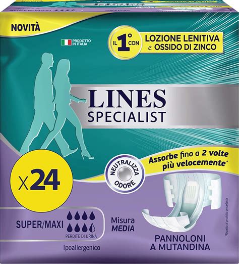 Lines Specialist Pannolone A Mutandina 24 Assorbenti Per Incontinenza