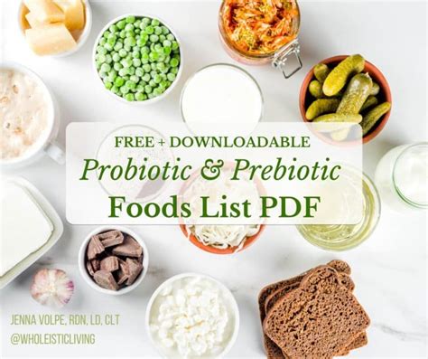 Probiotic Foods List Pdf Free Downloadable And Printable With