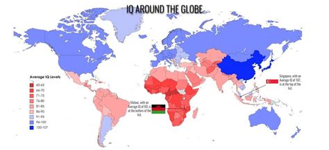 Average IQ Levels Around The Globe Average Iq Map Globe