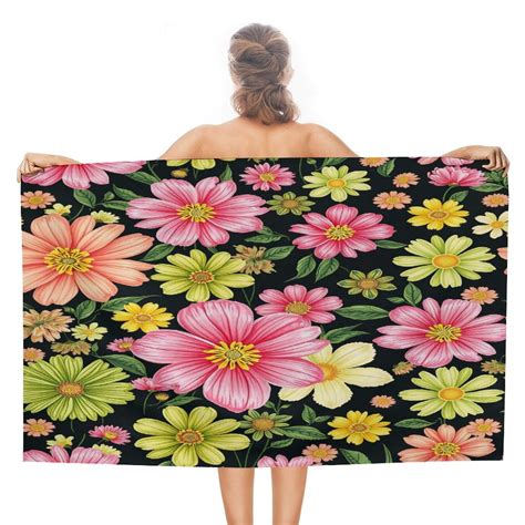Floral Beach Towel Color Pool Beach Towel Outside Birthday Gift