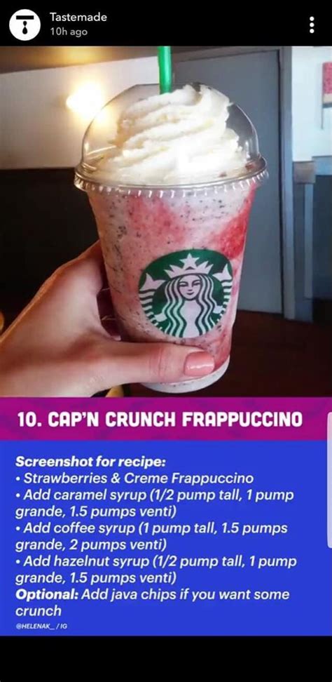 Secret Starbucks Menu Starbucks Secret Menu Recipes Starbucks