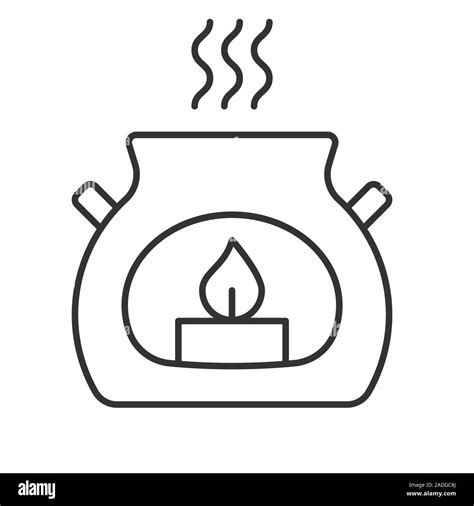 Spa Salon Aroma Candle Linear Icon Thin Line Illustration