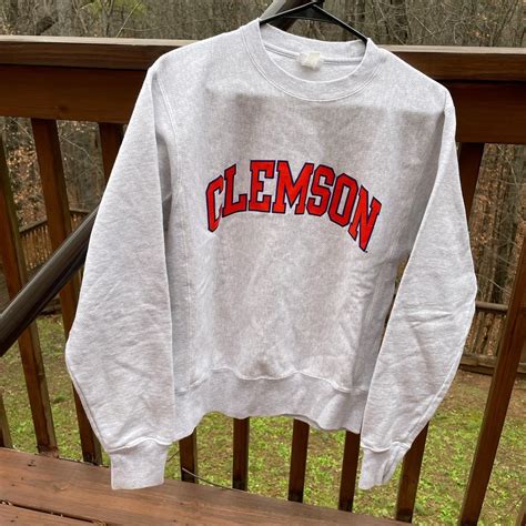 Champion Clemson College Crewneck Depop