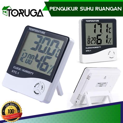 Alat Pengukur Suhu Ruangan Termometer Hygrometer Ruang Digital Jam