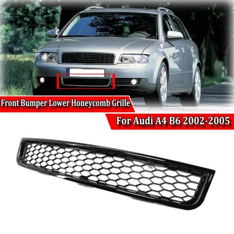 Front Bumper Lower Grille Gloss Black Honeycomb For Audi A